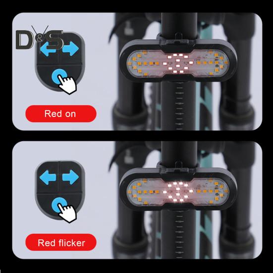 Fahrradrücklicht, wasserdicht, mit Fernbedienung, Blinkerlicht, Typ C, wiederaufladbar, für MTB, Rennrad, Mountainbike, Rücklicht, Nachtfahrten, Fahrradsicherheitswarnlampe