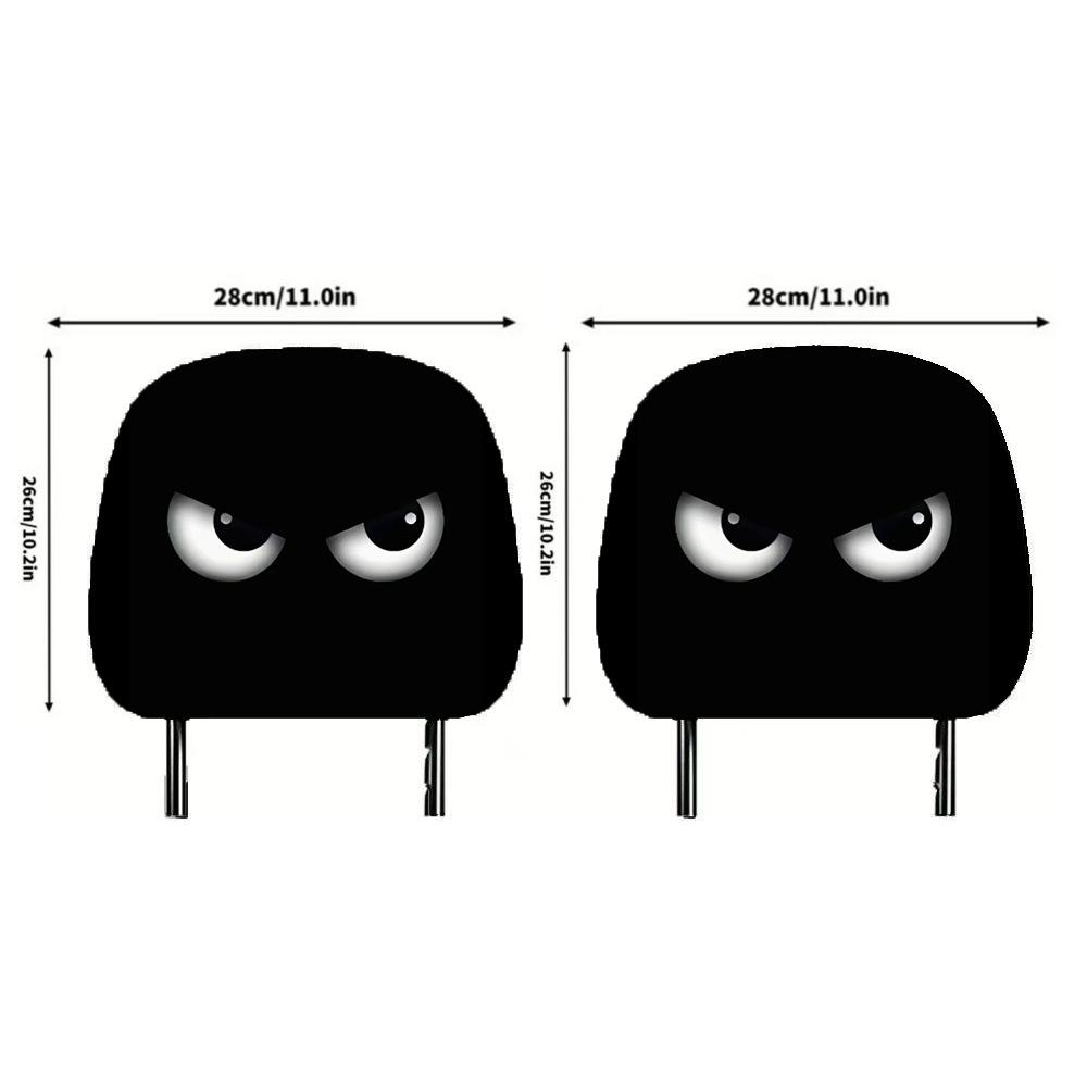Nya 2 st Svarta Parodi Bil Dekoration Nackstödsskydd Festlig Atmosfär Rolig och Kreativ Dubbelsidigt Tryckt Nackstöd