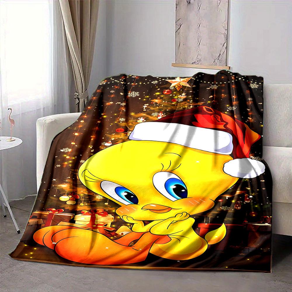 1pc Tweety Bird Blanket Lightweight Flannel Throw For Sofa, Bed, Travel, Livingroom, Office, Couch, Chair, And Bed