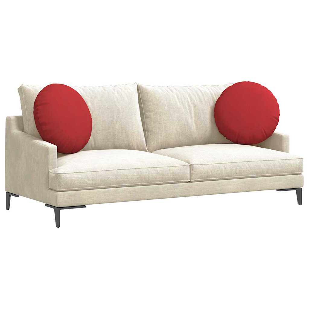Seat Cushion 2 Pcs Red Ø50 X 19 Cm Fabric