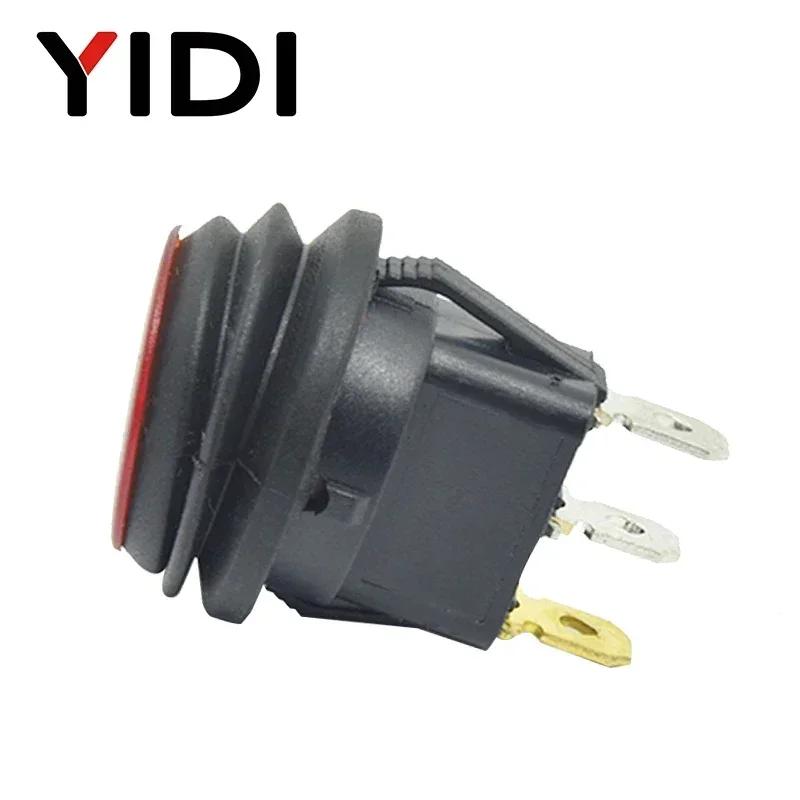 6A 250VAC Waterproof Round Rocker Switch 12V 220V Red Green Blue Yellow LED Light Rocker Switch 10A 125VAC  ON OFF SPST Switch