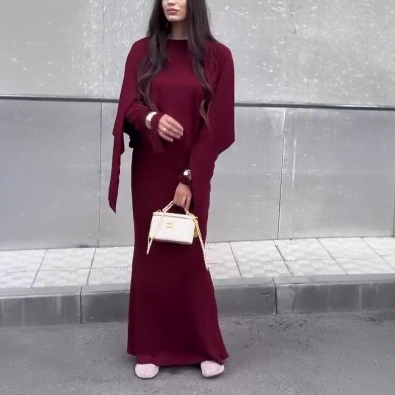 2025 Autumn Elegant One-Shoulder Long Sleeve Waist-Hugging Dress for Women