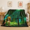 Classic Game ZZelda Cartoon Link Flannel Blanket Soft Warm Throw Blanket for Bedroom Living Room Bed Travel Camping Picnic