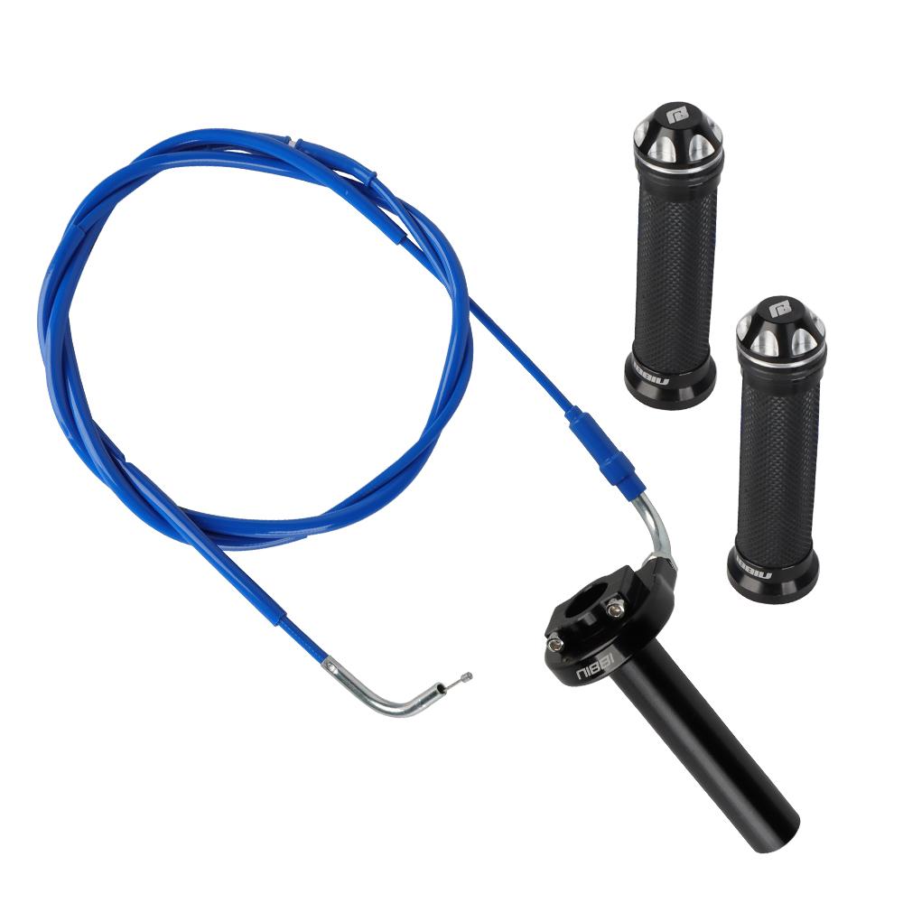NIBBI Motorcycle Handle CNC Throttle Twist Grips Handguards 180cm Throttle Cable Accelerator Set for GY6 Engine Scooter DirtBike