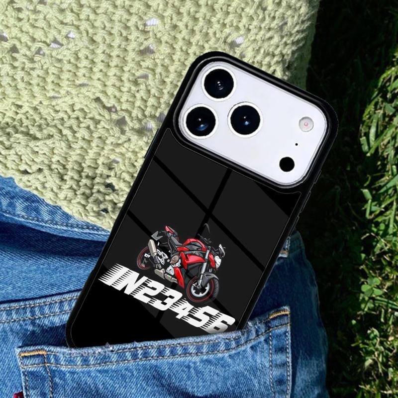 1N23456 Motorcycle Soft Phone Case Cover for IPhone 11 12 13 14 15 16e 17 Pro Max Coque for IPhone 17 Air