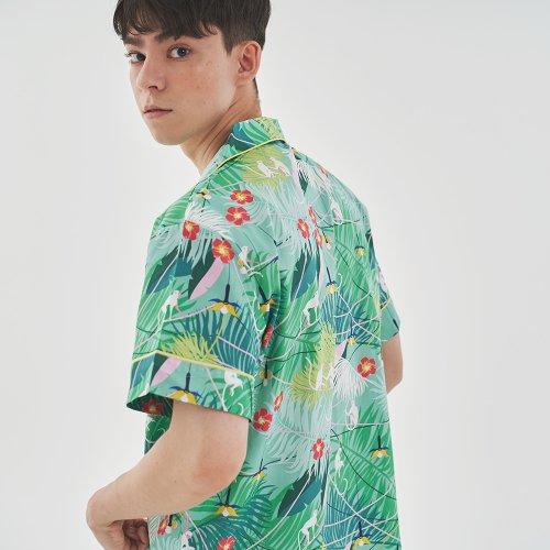 

[IRUSIDA] Мужской комплект пижамы с коротким рукавом и принтом обезьяны из 100% хлопка [Отправка из Кореи] 100% Оригинал 100