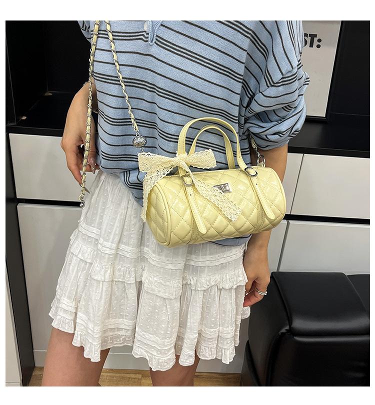 Rhombus embroidery thread small bag women's 2025 new summer super fire chain messenger bag exquisite versatile portable small bag