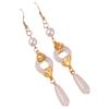 Chinese Fan Pendant Drop Earrings Elegant Retro Style Green/White Jade Earrings for Festival Wedding Party Head Decor