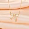 Elegant Zircon Fairy Bow Necklace: Versatile Clavicle Chain Choker