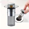 1pcs Stainless Steel Bathroom Sink Plug Stopper, Sink Drain Strainer, Pop-Up Basin Anti-Odor Bouncing Core Stopper Filter, Bathroom Accessories,