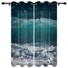 Blue Sea Water Wave Landscape Windows Curtains for Bedroom Modern Printing Blinds Curtain For Living Room Home Decor