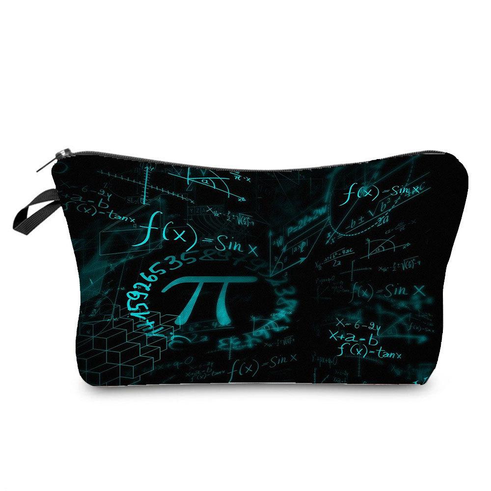 Women Chemical Physics Formulas Print Cosmetic Bag Toiletries Organize Travel Storage Case 6768