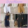 Cotton Linen Long Dress With Stand Collar For Casual Summer Women