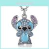 Lilo Stitch Cartoon Pendant Necklace With Rhinestone Embellishments For Fashion Summer Wear