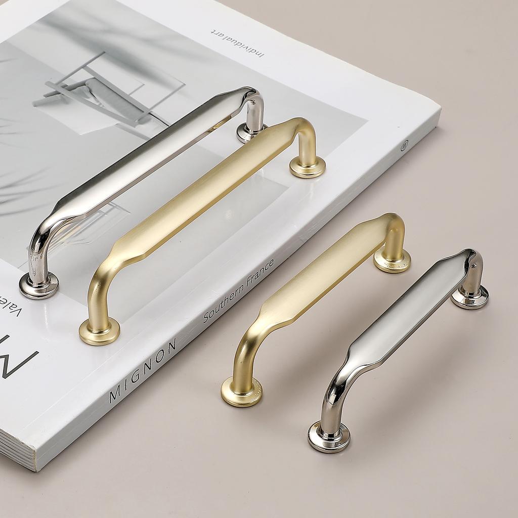 Modern Minimalist Zinc Alloy Gold and Sliver Cabinet Doors Handles Luxury Furniture Cabinet Cupboard Drawers Knob Wardrobes Pull