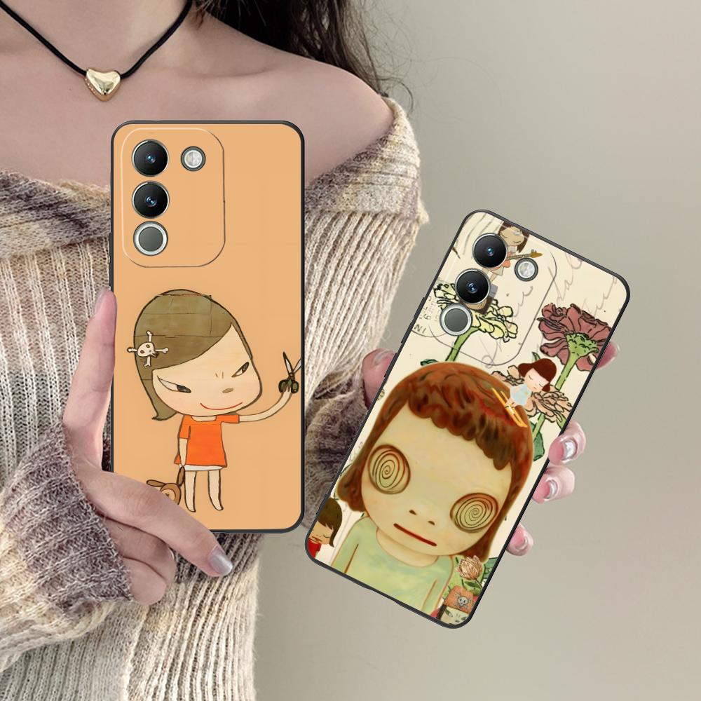 Anime Yoshitomo Nara Phone Case for VIVO V60 V50 V40 V30 V29 V27 V25 V23 Pro Lite 5G Colorful Printing Cover Pretty Luxury Cover