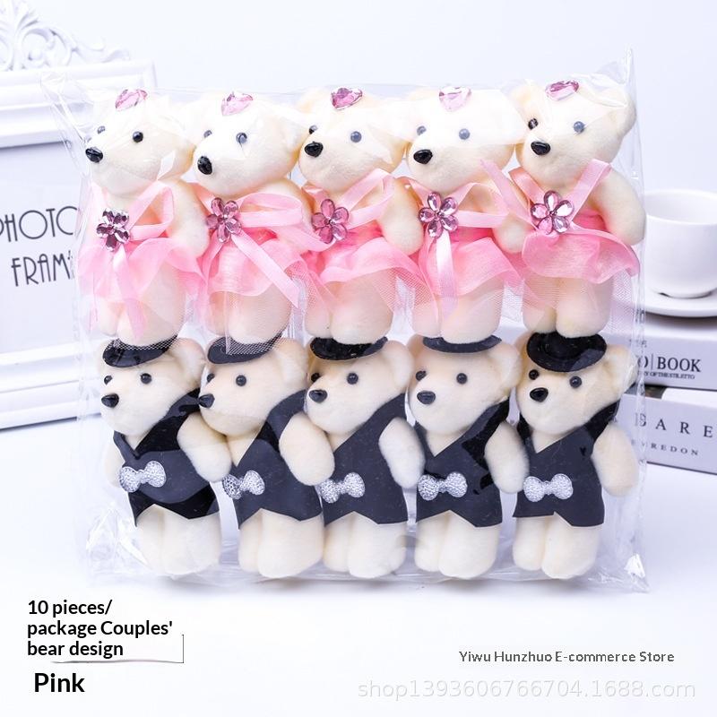 10Pcs Couple Foam Bear Wedding Valentine'S Day Decoration Cute Cartoon Small Bear Birthday Flower Bouquet Packaging Materials
