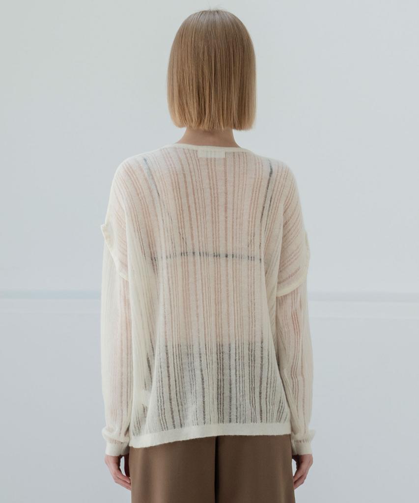 Mosyupamosyu Mohair See-Through Knit [Ivory]