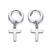 Drop Cross Earring Mens Egyptian Ankh Michael Hang Dangle Earrings Black Stainless Steel Male Punk Jewelry