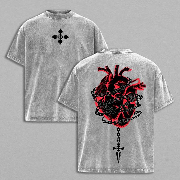 

Anime Hunter x Hunter Kurapika Printed Tee Men Women Washed Cotton T-shirts Short Sleeve Vintage T Shirt Harajuku Male Tshirt S серый