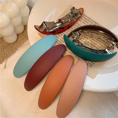 Korean Fashion Matte Geometric Hair Clip Elegant Women Semicircle Barrettes Hairpins Ponytail Holder Hairgrips Hair Accessories