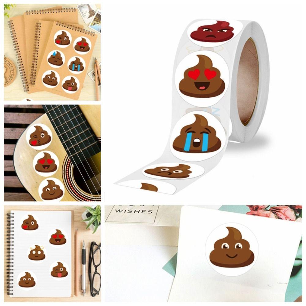500pcs Funny Poop Emoticons Sticker Self-adhesive Reward Sticker Stationery Sticker  Home Decor