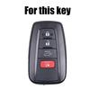 For Toyota Camry RAV4 CHR Prius Corolla 4Button Leather Smart Key Fob Case Cover