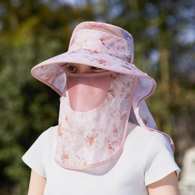 Outdoor Sun Protection Hat With Shoulder Cover For Women Summer Uv Blocker Lightweight Polyester