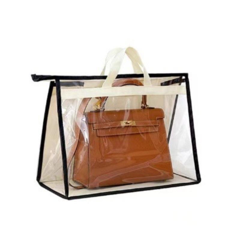 Luxury Transparent Dust Proof Storage Bag for Handbags, Waterproof Zipper Pouch for Wardrobe, Travel Toiletry Cosmetic Organizer KTB