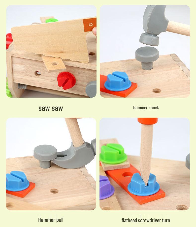 Children's Wooden Tool & Car Assembly Set