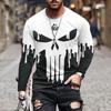 Men's Retro Viking Norse Mythology Totem 3D Printed Casual T-shirts Round Neck Fashionable Long Sleeved T-shirts