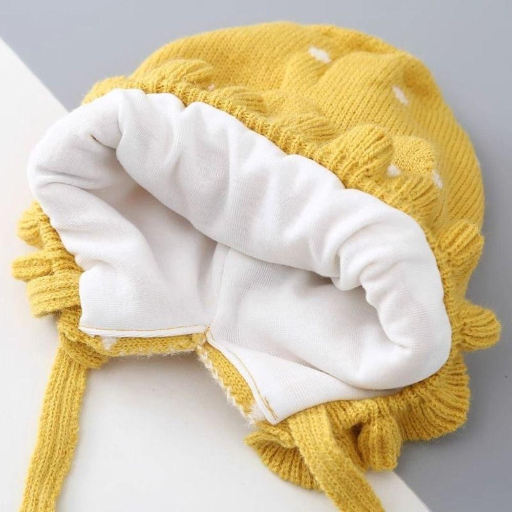 Fashion Rabbit Ear Baby Knitted Hat Solid Color Warm Infant Beanie Hats Thicken Soft Pullover Cap Boys