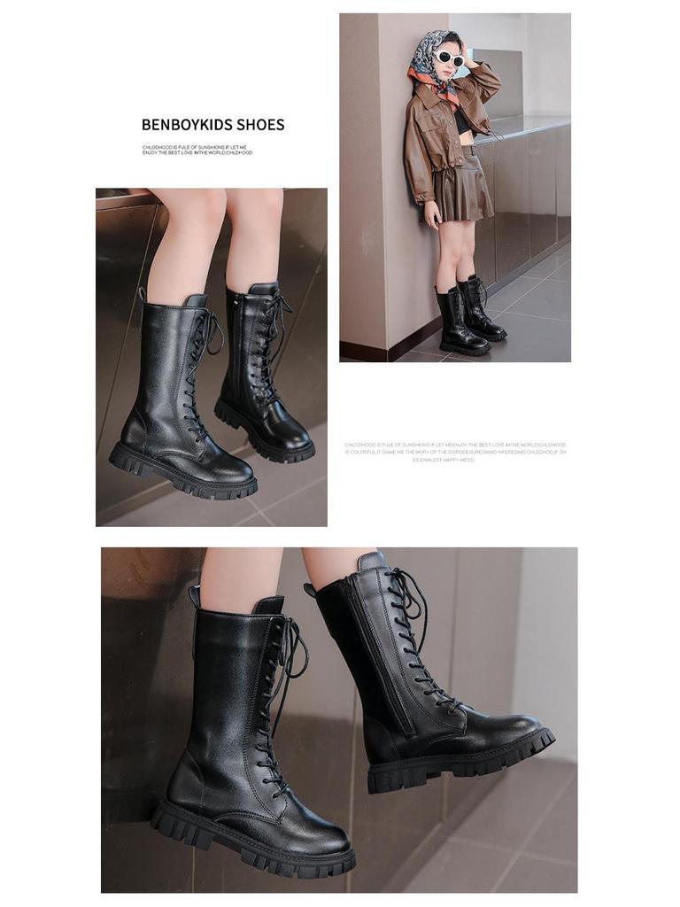 Winter 2025 Girls' Korean & British Style Martin Princess Long Boots