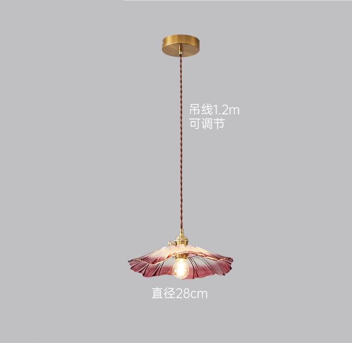 New Simple Retro Brass Glass Pendant Lights Warm Light Indoor Bedroom Bedside Dining Room Living Room Decoration Chandelier HOT