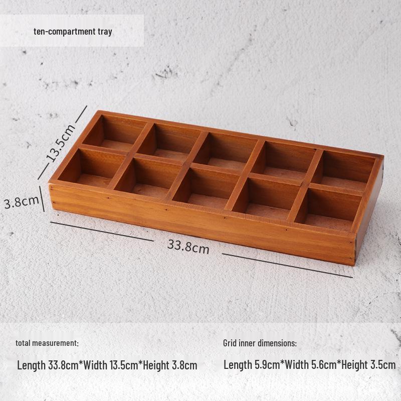 Wooden Desktop Storage Box: Raw Wood Tray & Cosmetics Lipstick Organizer
