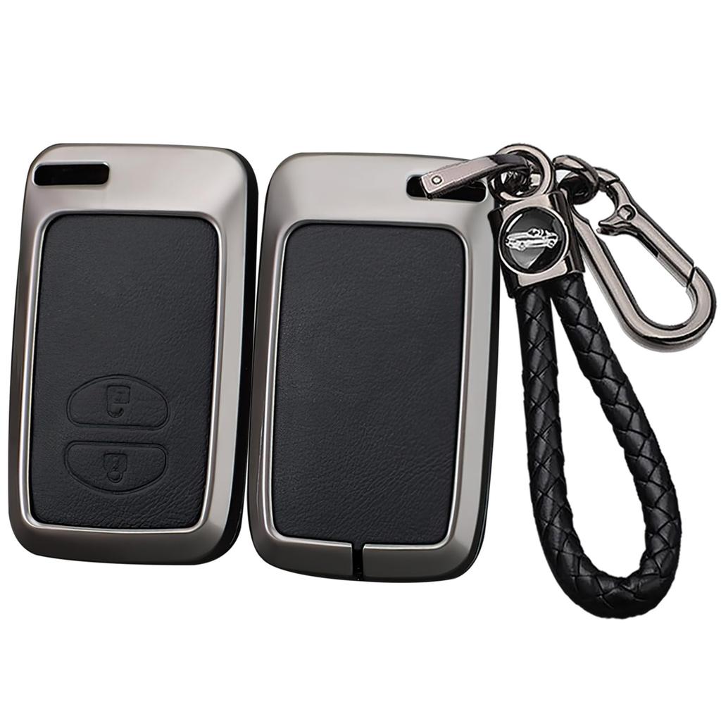 Smart Key Case for Compatible with Prius Aqua Mark Premium Alloy Key Protects Resists and Black Toyota, PHV, 86, X, SAI, Corolla, Ractis, etc., Ring,