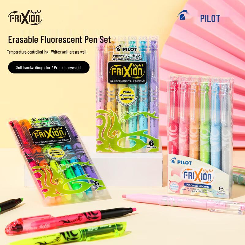 Pilot FriXion Light Radierbarer Fluoreszenz-Textmarker Set
