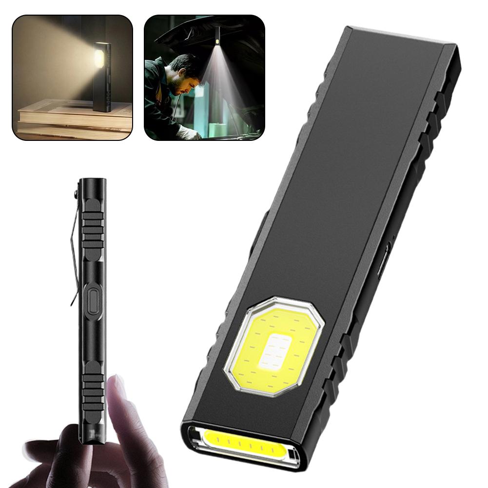 Portable Rechargeable Mini LED Keychain Flashlight Magnetic Pocket Torch Light for Work, Camping, Emergency, Car Use