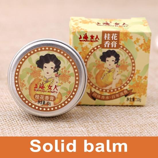 Solid Perfume Chinese Style Body Aroma Balm Long-lasting Jasmine Freesia Osmanthus Natural Flower Fragrance Portable Solid Balm Deodorant Supplies