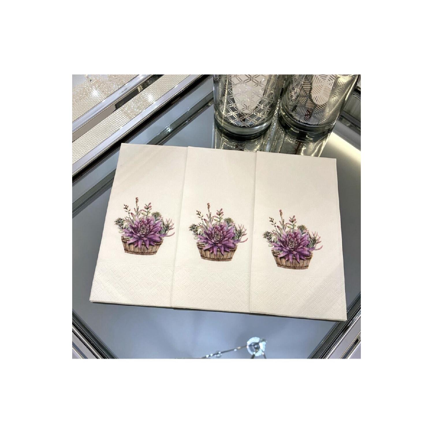 

Succulent In A Pot Presentation Napkin 16 Pieces