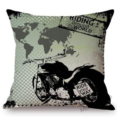 Retro Motorcycle Poster Art Letter Print Ride Your Way Home Decoration Throw Pillow Case Vintage Motor Bike Sofa Cushion Cover