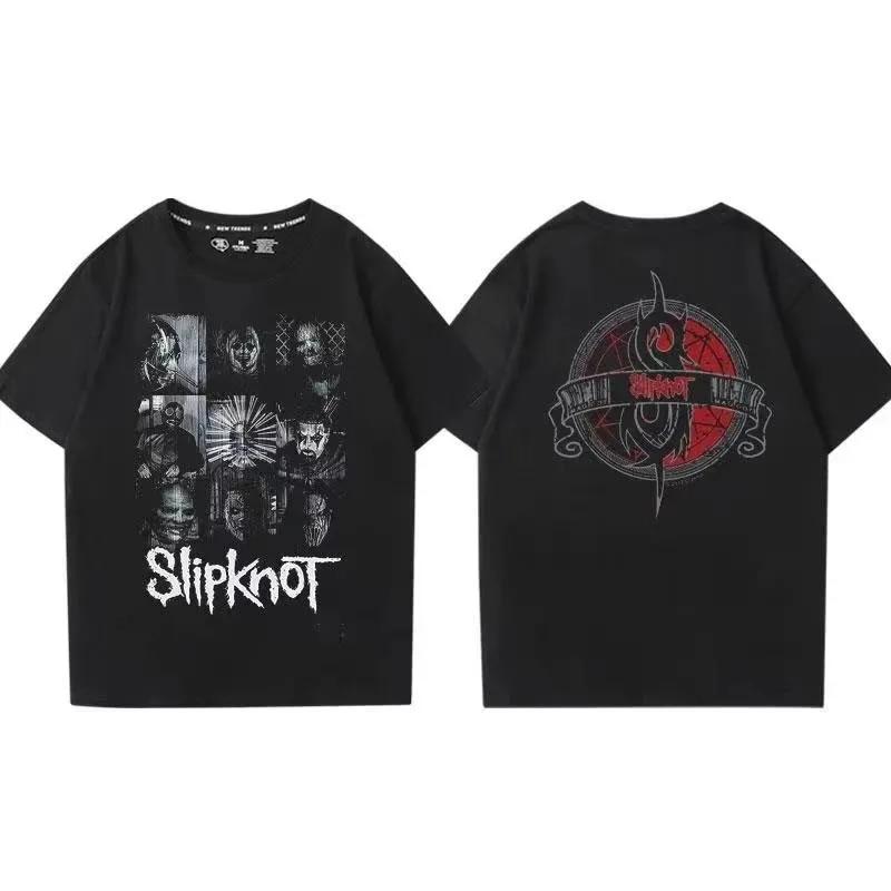 Slipknots Heavy Unisextal Band Tričko s potiskem Unisex Bavlněné tričko Hudební Grafika Tričko Harajuku Streetwear Nadměrná trička Unisex