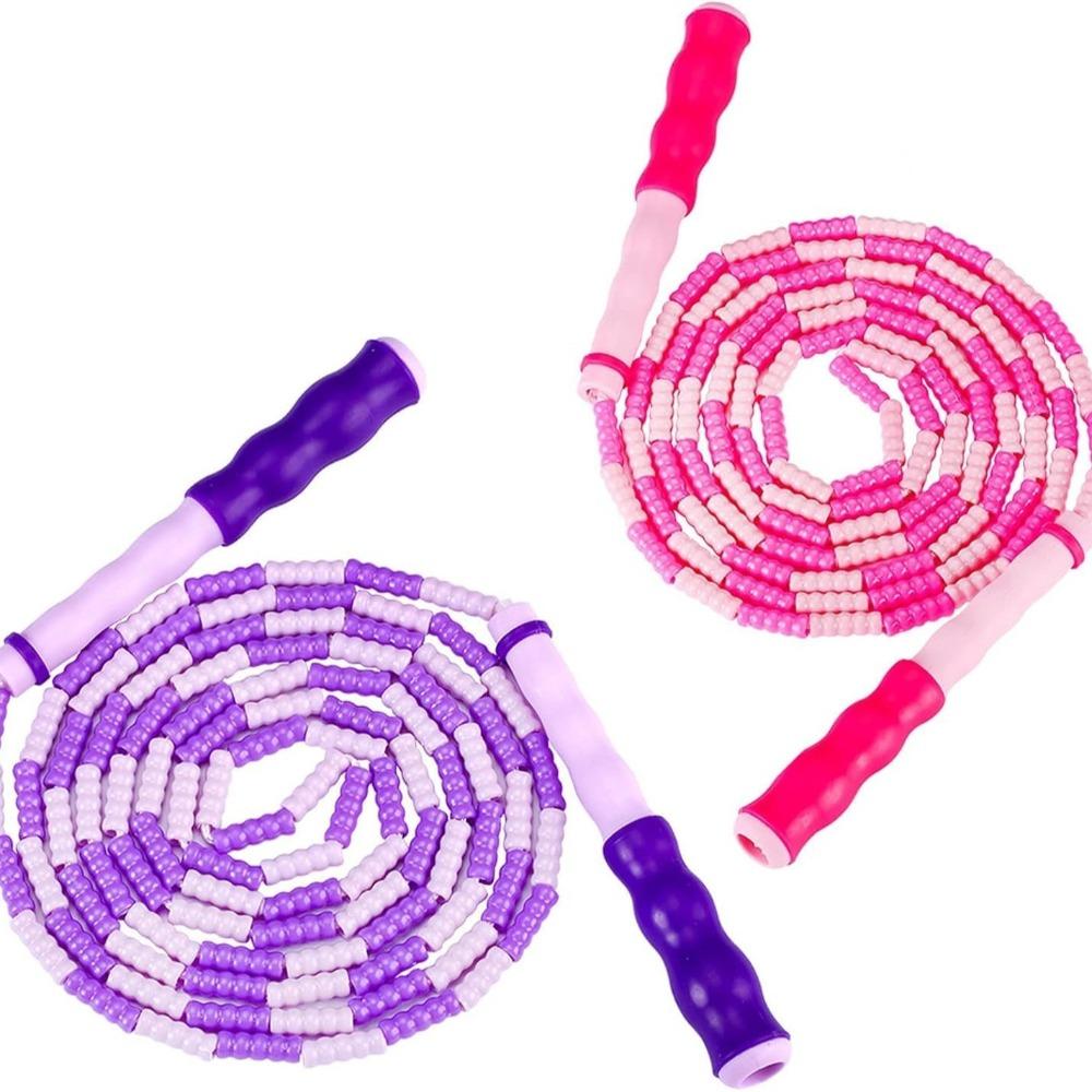 Soft Beaded Segment Beaded Jump Rope Anti-Skid Bamboo Jumping Rope  for Kids, Women, Men