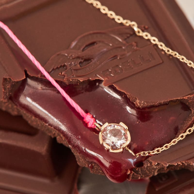 

VINTAGE HOLLYWOOD [14K Gold] Bezel Stone Half Bracelet_VH22N6BR500M Pink Round