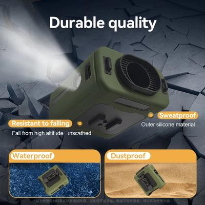 10000mAh Outdoor Portable Waist Fan Hanging Neck Fan Strong Wind with Power Bank LED Lighting Outdoor Sports Work Lights