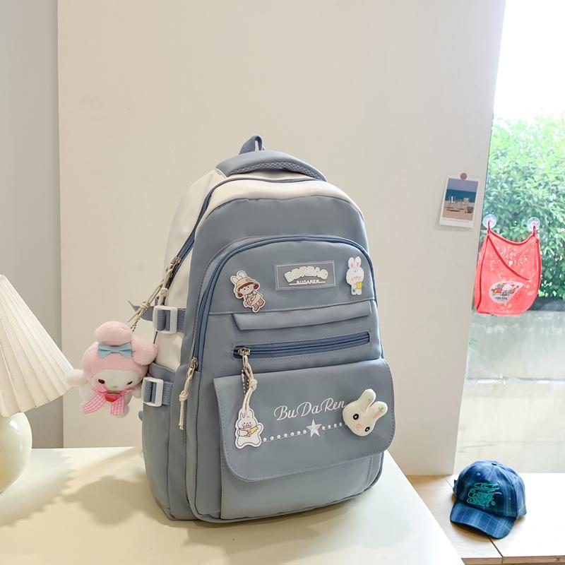 Fashion Schoolbag for Teenage Waterproof Nylon Girls Bagpack Cute Women Laptop Backpack Travel Bag Black Pink Bookbag