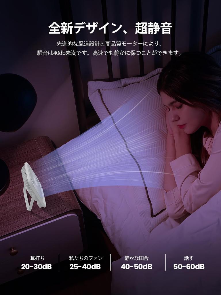 TOPK 5000mAh Rechargeable Desk Fan Powerful Brushless Airflow Quiet Digital Battery Suitable for and Outdoor and Can Be Used for Ultra-Thin Airflow,