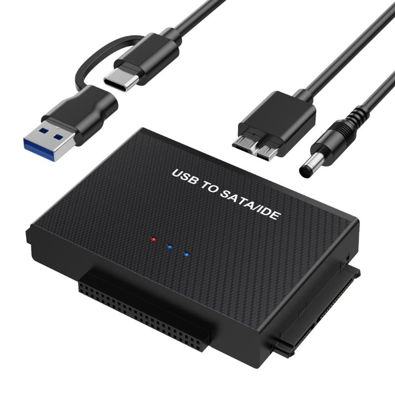 IDE and SATA Adapter,USB3.0 Hard Drive Converter with Power Switching for 2.5 and 3.5 Inch HDDs or SSD DVDRW Drives