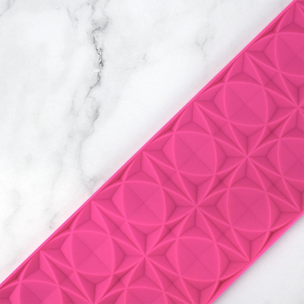 Rhombus Pattern Silicone Mould Fondant Resin Baking Pan Non-stick Cake Side Lace Mat Mold Heat-resistant Border Bakeware