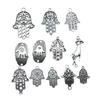 10pcs Charms Hamsa Hand Antique Silver Color Hamsa Hand Charms Pendants For Bracelets Lufthansa Hand Charms Wholesale